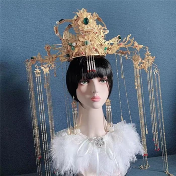 От EMS модел crown за косата красива императрица прическа ancient queen cosplay аксесоари за коса сценичното представяне на снимка