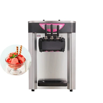 Търговски настолна машина за приготвяне на мек сладолед с три вкусове, Многофункционална машина за приготвяне на ягодов пломбира