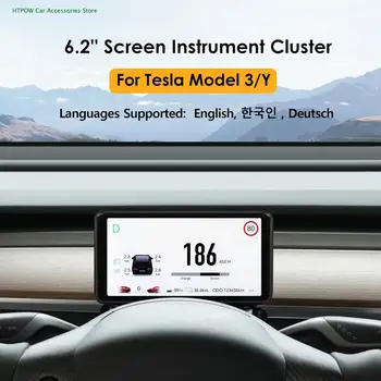 Нов 6,2-инчов Инструмент Панел Кола С Голям Екран HUD Cluster HD LCD Meter За Tesla Model 3 Model Y Аксесоари За Прибори