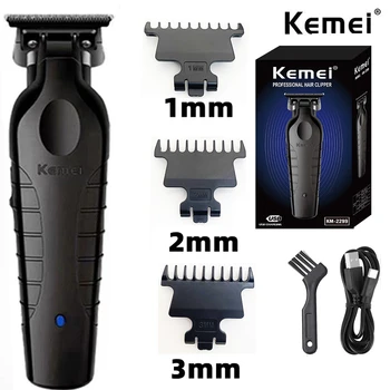 Kemei KM-2299 Мъжки Машина За Подстригване на Коса с Професионална Електрическа Машина За Подстригване Акумулаторна батерия USB Фризьорски Машинка за подстригване, Мъжки Електрическа Машина За Рязане на коса