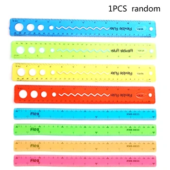 Прозрачна цветна линия с инчови метрика везни Гъвкава гама от PVC за студенти