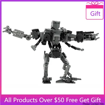 MOC Robo Policess Robocain Робот-Злодей Градивни елементи за Филма за Битката на Централен Механичен Характер DIY Модел Играчки за Момче, Подарък За Рожден Ден
