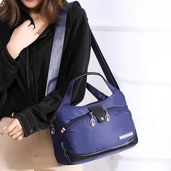 Чанта през рамо, найлон лятна мода ежедневни однотонная чанта на едно рамо, холщовая чанта с голям капацитет, дамски наклонена чанта