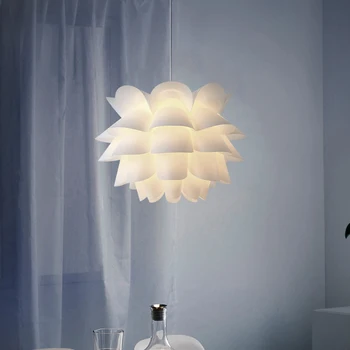 Бяла Лампа Тавана Декор Пластмасов Лампа Разкрасяване Цвете Къща Светлина Домашна Лампа Lotus Modern Simple Art Best