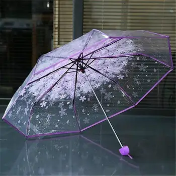 Прозрачен чадър за момичета, прозрачен чадър 
