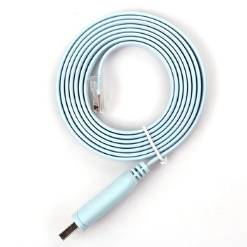 1 Бр светло синьо кабел USB, RJ-45 с дължина 1,8 м, сериен кабел USB-RS232 за рутери