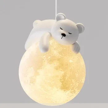 Модерни минималистичные led висящи лампи Bear, нощно шкафче за спалня, Детска стая, Полилей, Висящ лампа, декорация на дома