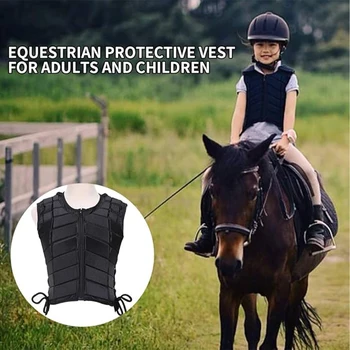 Черен Осигурява максимална сигурност и комфорт с жилетка за конна езда, елек сигурност за езда Лесно