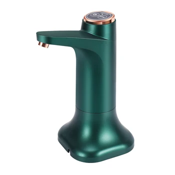 Електрическа помпа за бутилка с вода с базовия USB-диспенсером за вода Преносим автоматично дозиране система за бутилки с кофа за водна помпа - Зелен