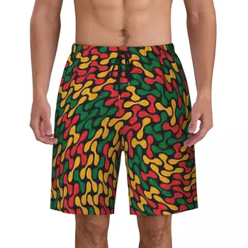 Мъжки бански с шарките на хартата Етиопия, бързо съхнещи бански костюми, плажни шорти Boardshorts