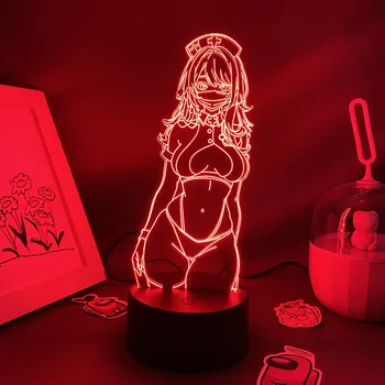 Фигурка аниме Съдбата 3D Led Лавовая крушка RGB Neon нощни светлини Подаръци за приятел Цветна Манга Съдбата Украса на масата в спалнята Секси момиче