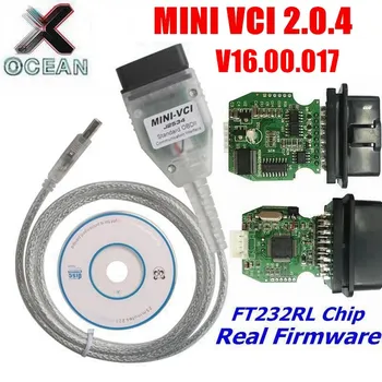 Най-новият чип SW V16.00 часа.017 FT232RL С реалния миг V2.0.4 MINI VCI MINI-VCI V2.0.4 Стабилен За Toyota TIS Techstream с няколко езика