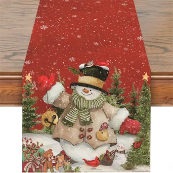 Коледна Настолна Песен Весела Коледна Украса За Дома 2023 Коледен Маса Флаг На Кутията Навидад Noel Подарък-Коледна Покривка