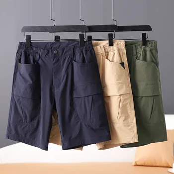 Мъжки летни шорти-карго, мъжки ежедневни свободни тактически спортни къси панталони с много джобове, туристически военни къси панталони за алпинизъм на открито