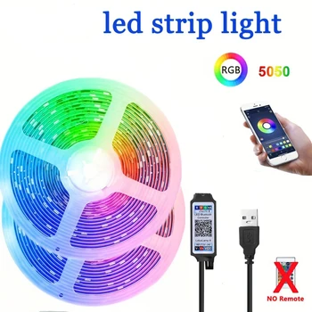 10-метрова led лампа с RGB 5050, с Променящ се цвят, С Bluetooth, Модерен, Интелигентен лампа, декорация във формата на нощни лампи