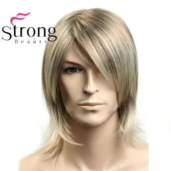 Strongbeauty Мъжка перука Забавно mix Кратък синтетичен Огнеупорни директно за мъже