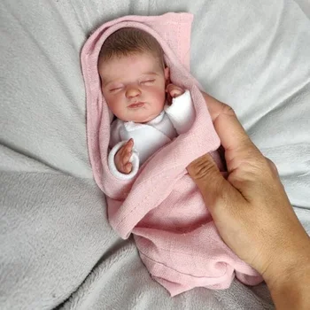 NPK 10-инчов миниатюрна какавида preemie baby doll от мек силикон винил, изпълнена в техниката реално докосване, 3D-кожа, реалистични бебешко са подбрани кукла