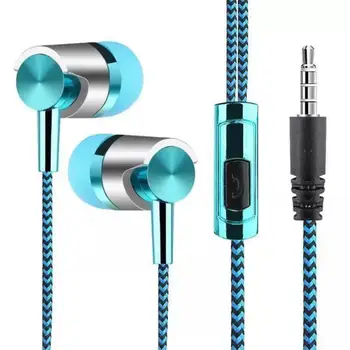 Висококачествени стабилни ергономични слушалки с найлонови кабел без шумопотискане за телефон, удобни слушалки в ушите