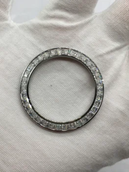 Търговия на едро с 40 мм сребро бриллиантового муассанита Bezel за часовници и Аксесоари на Известната марка Moissanite Bezel за часа