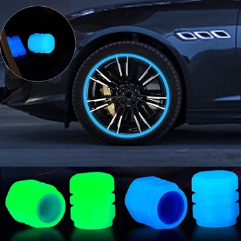 Нови светещи капачки за вентили за автомобилни гуми, на капачката на джантата на колелото, капаци състав, прахозащитен, за мотоциклет, автомобил, мотор, светещи в тъмното