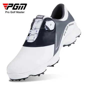 Мъжки обувки за голф от телешка кожа PGM, шпайкове за обувки, водоустойчив ежедневни облекла, против хлъзгане, мъжки маратонки, мъжки спортни обувки XZ194