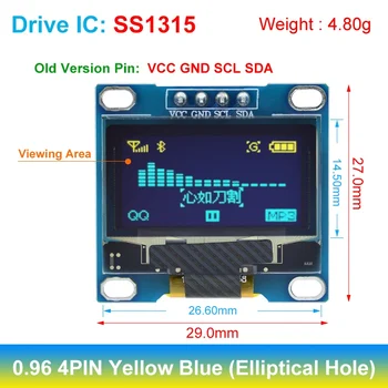 TZT 0,96 инчов IIC Сериен 4pin Бяло/Синьо/Жълто OLED-Дисплей Модул 128X64 12864 LCD Екран Такса за arduino oled