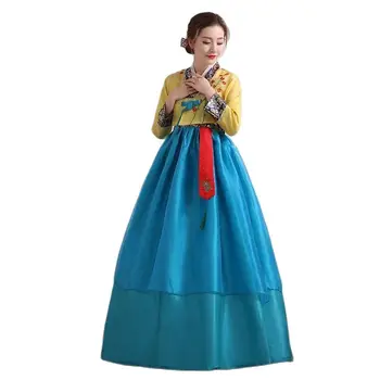 Азиатски костюм Корейската традиционна Дамска Вечерна рокля за парти на Националния Народен танц Сценична облекло Ретро Бродирана Ханбок