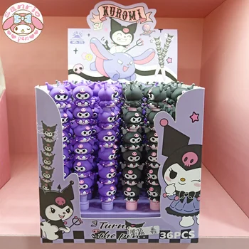 Sanrio 18/36 бр. Гел химикалки Сладко Kuromi Hello Kitty Студентски Декомпрессионные Канцеларски материали Завъртане на дръжката за подпис 0,5 Подарък дръжка за деца с анимационни модел