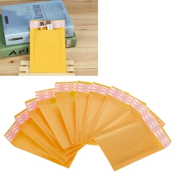 10 бр Крафт-вана на пощенските кутии Жълти Мека пощенски пакети Хартиени пликове за доставка