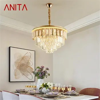 Подвесная полилей TEMAR Gold в стила на постмодерното, луксозен домашен led лампа за дневна-трапезария