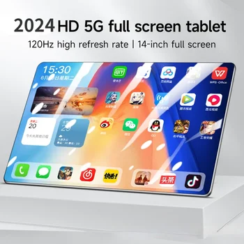 Оригинален Tablet14 Pro Android13 16GB RAM 512GB ROM Snapdragon888120Hz Dual Sim 4G/5G Предизвикателство Bluetooth, WiFi Евтин Таблет