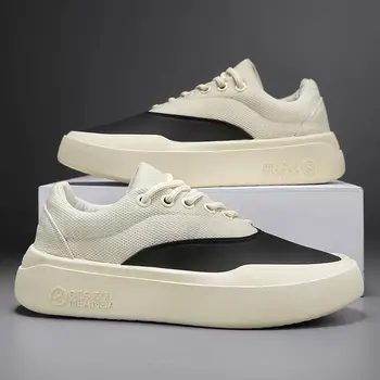 Пролет-есен мъжки обувки 2023 г., нова мода обувки за почивка на равна подметка в гонконгском стил, младежки спортни обувки, които растежа, лека в чорап Tide S