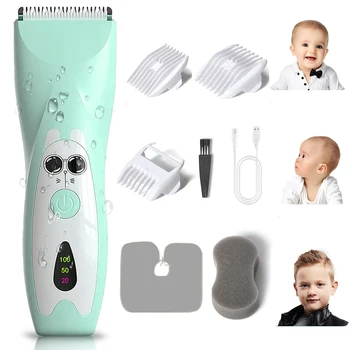 Тиха детска машина за подстригване на коса, електрически детска акумулаторна машинка за подстригване за грижи за деца, машина за подстригване на коса, керамично острие, водонепроницаемое