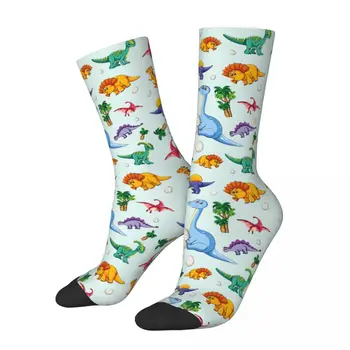Честит забавни мъжки чорапи в стил хип-хоп, сладък чорап с динозавром, дамски чорапи за скейтборд от полиестер, трисератопс, пролет-лято, есен-зима