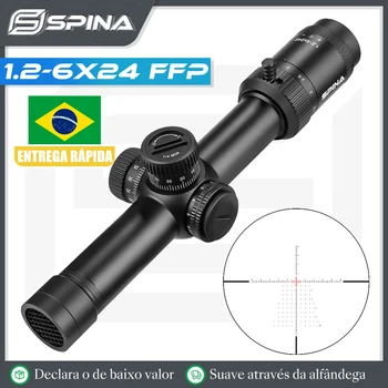 SPINA ОПТИКА 1.2-6x24 FFP First Scope Focus, тактически ловни прицели за бърза стрелба, турельный заключване Fit.308ect