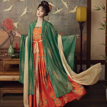 Ориенталски костюм на династията Тан, модерна жена фея Ханфу, традиционен китайски живописна танц, народна приказка, елегантна древна cosplay-парти