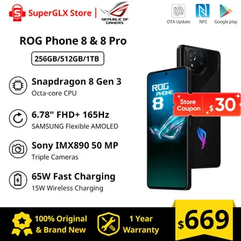 ROG Phone 8 и 8 Pro 5G Игра телефон Snapdragon 8 Gen 3 6,78 