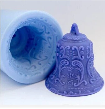 3D камбанка, под формата на ръчно изработени, силикон сапун, форма за свещи, форми за diy, Глинени форми за ароматни камъни, Коледна силиконов каучук PRZY № l001