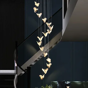 Стълбище в стил ар-деко, led полилей, таванско помещение, хол, лампа за вътрешно осветление, Кухня, спалня, трапезария, окачена лампа с пеперудата е от кристал