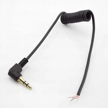 3,5 mm Правоъгълен аудио кабел за слушалки със собствените си ръце, линия 3-полюсным конектор, кабели за поддръжка и ремонт слушалки, 3,5 щепсела B4