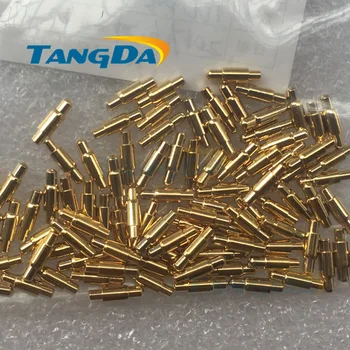 Съединители Tangda pogopin 3*10,5 мм, медна гилза, сигнален контакт, пружина игла със златно покритие (може да се коригира) A.