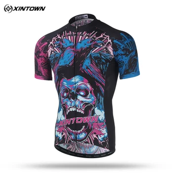 Велосипедна майк Xintown Skull с къс ръкав, лятна риза на МТВ за шоссейного под наем, Дишаща велосипедна облекло Ropa Ciclismo
