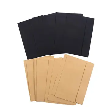 10 бр. / опаковане. Плик от черна крафт-хартия с размер 16 см x 11 см, пощенска картичка, съобщение, писмо, книга за стационарен хранения1
