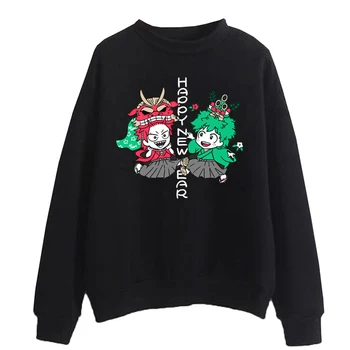 Hoody с кръгло деколте My Hero Academia Деко Киришима, Коледен пуловер оверсайз, подарък за фен на аниме, пуловери, блузи