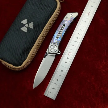 LEMIFSHE JR9610 Flipper M390 стоманен нож Титановая дръжка открит къмпинг, лов джоб с кухненски плодов сгъваем нож EDC инструмент