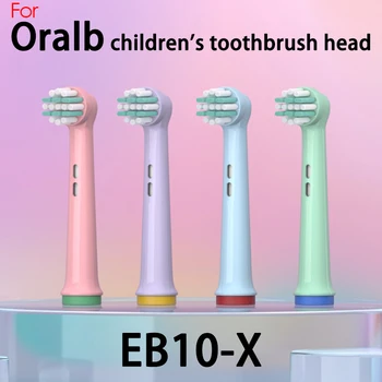 12 бр./много Подходящи за детска Електрическа четка за зъби Oral B Head EB10-X 4 цвята С Мека четка Braun D100K 4510K D10 D12