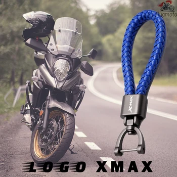 Ключодържател ръчен труд за YAMAHA XMAX X-MAX 125 250 300 400 Аксесоари за мотоциклети Кожен Метален Ключодържател с Логото на поръчка