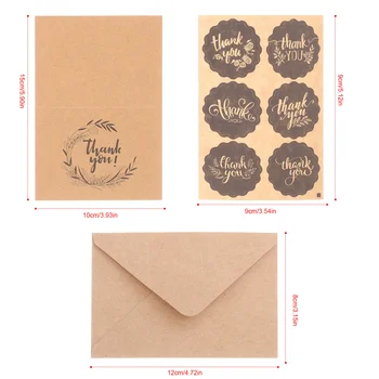 16 Комплекти Благодарственных Картички от Крафт-хартия За Малкия Бизнес, Поздравителна Картичка С Благодарност