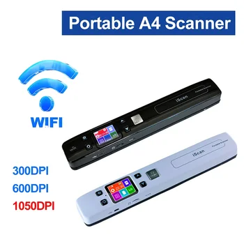 Iscan Wifi Безжична Мини преносим скенер А4 документи, изображения, Дръжка за четене формат Jpg, Pdf, 1050 dpi, Usb Жична