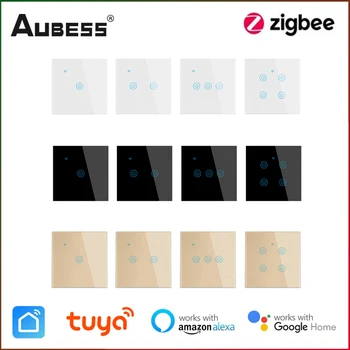 AUBESS EU Sasha Zigbee Smart Light Сензорен ключ Smart Life / Дистанционно Управление приложение на Hristo Работи С Алекса Google Home Yandex Alice